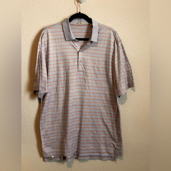 Peter Millar Striped Polo Men's Size Large - Picture 1 of 4